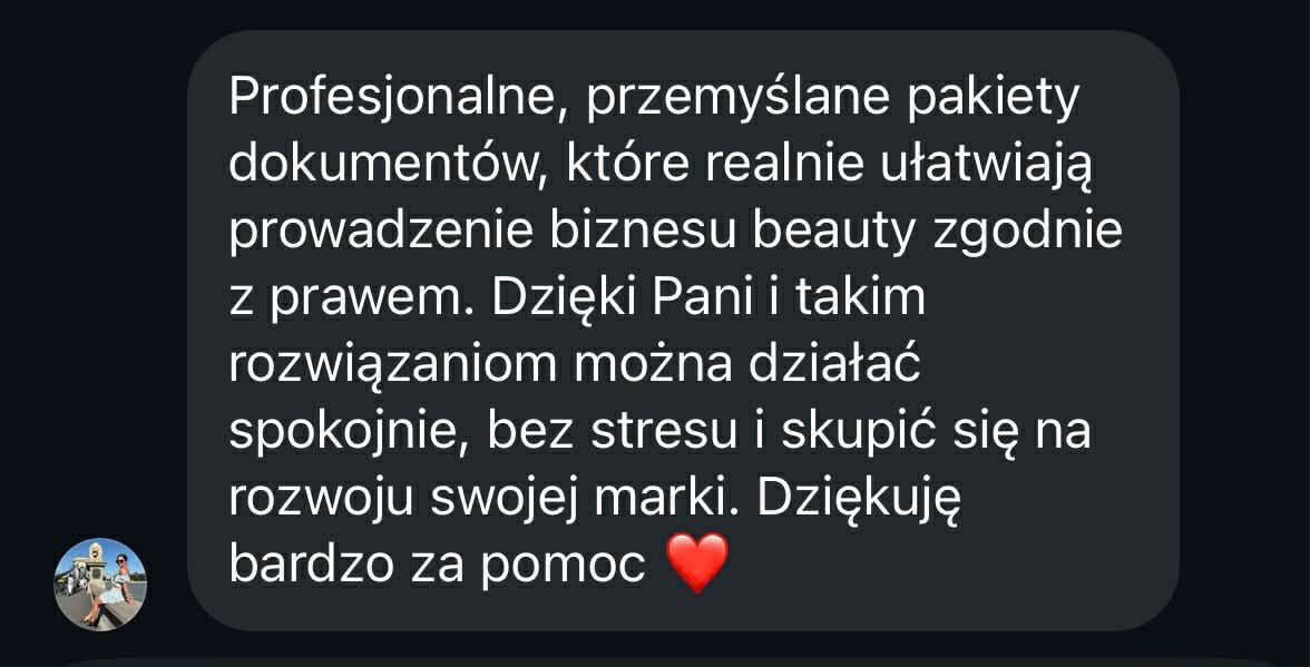 Opinia klientki o pakietach dokumentów